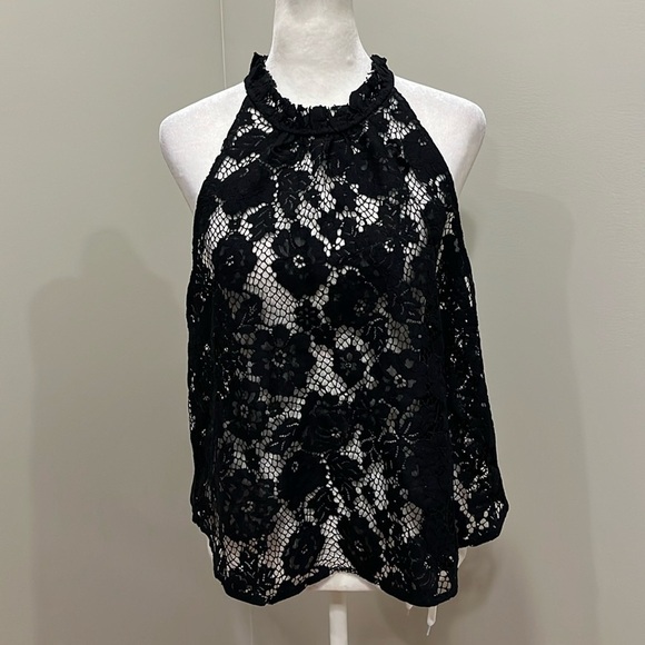 Free People Tops - Free People Black Lace Sleeveless Top